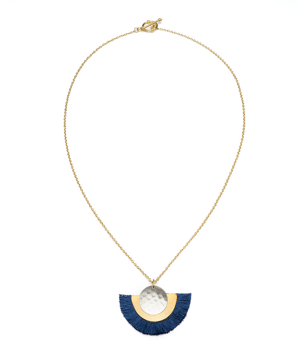 Vitana Cosmos Blue Fringe Drop Necklace