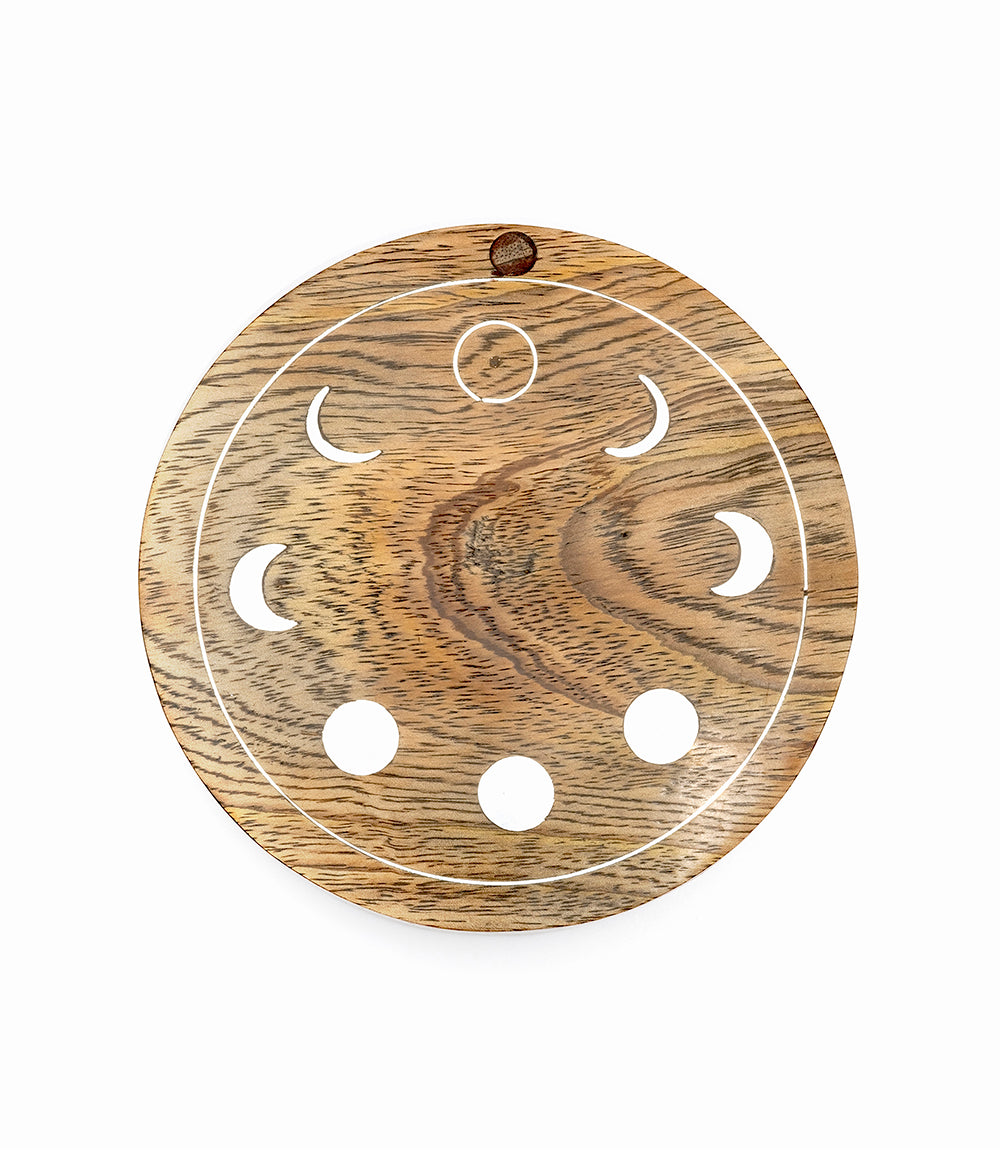 Indukala Moon Phase Round Pivot Box - Handcrafted Mango Wood - Matr Boomie Wholesale