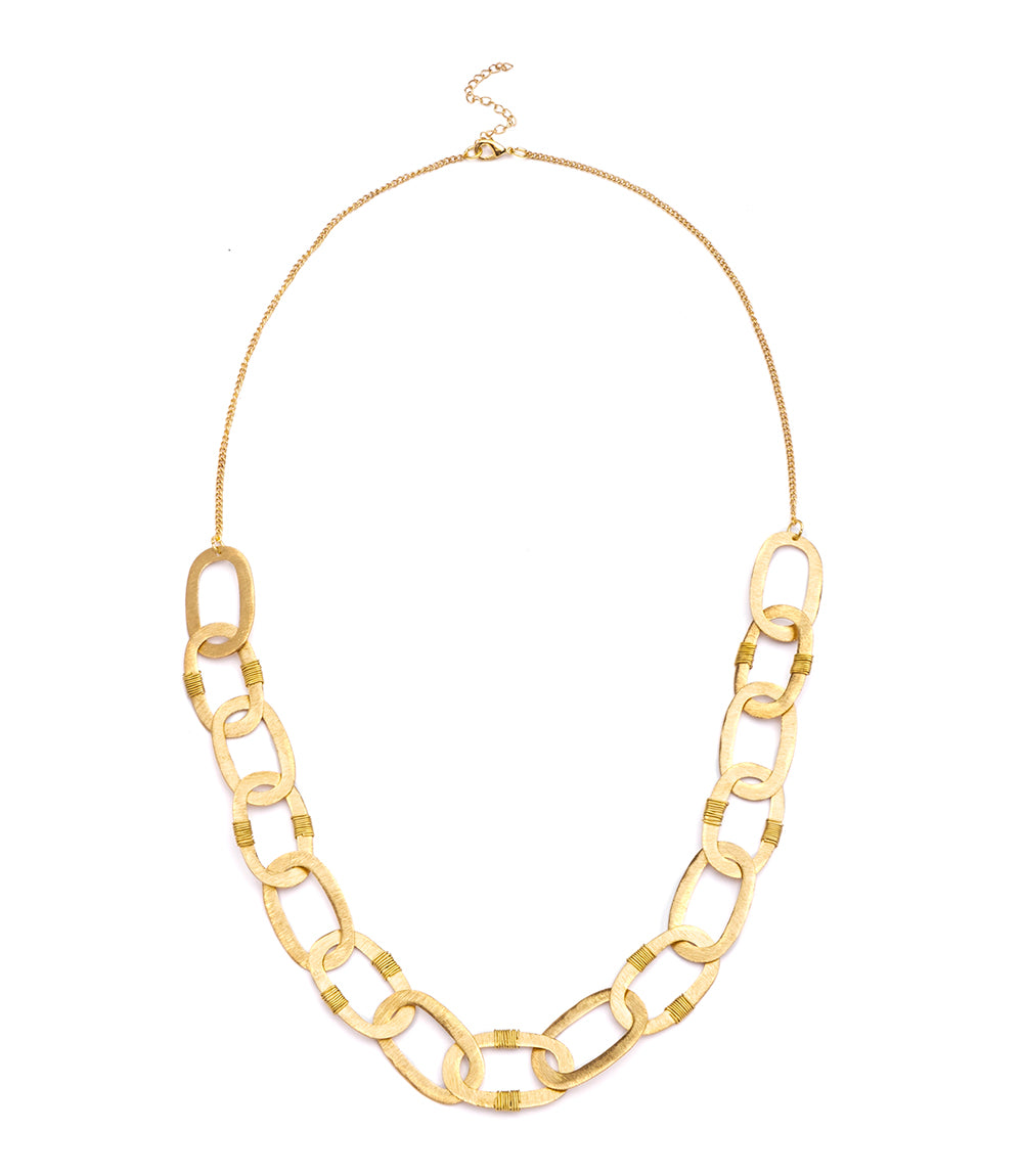 Kaia Gold Wire Wrapped Link Necklace