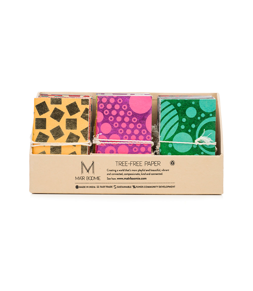 Metallic Mini Recycled Paper Journals Display Set - Assorted (Set of 24)