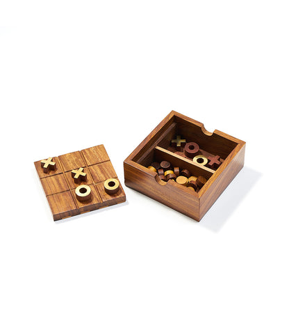 Checkers and Tic Tac Toe Game Set - Handcrafted Wood