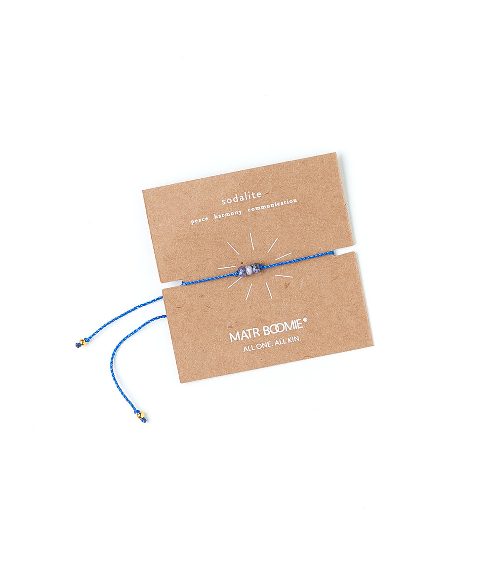 Indali Sodalite Semiprecious Stone Thread Friendship Bracelet - Blue