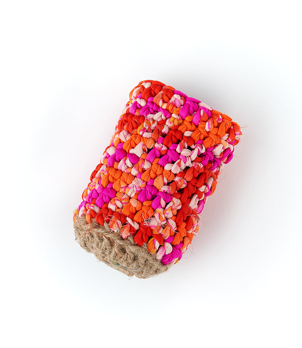 Drink Koozie - Hand Woven Assorted Upcycled Sari Fabric