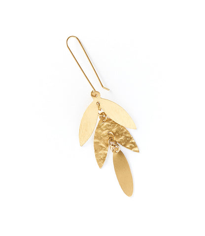 Chameli Leaf Gold Chandelier Dangle Earrings - Matr Boomie Wholesale