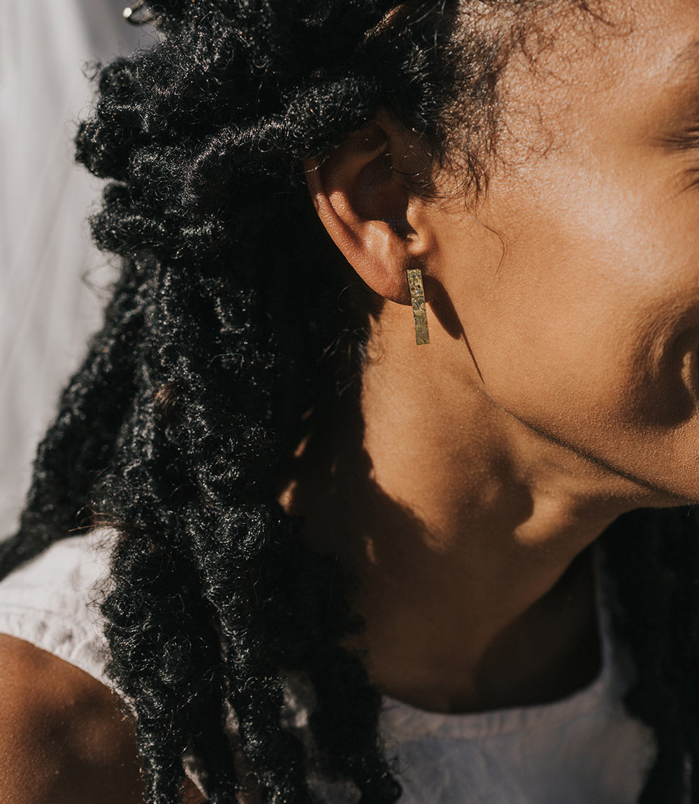 Diya Stud Dot and Bar Earrings - Set of 2