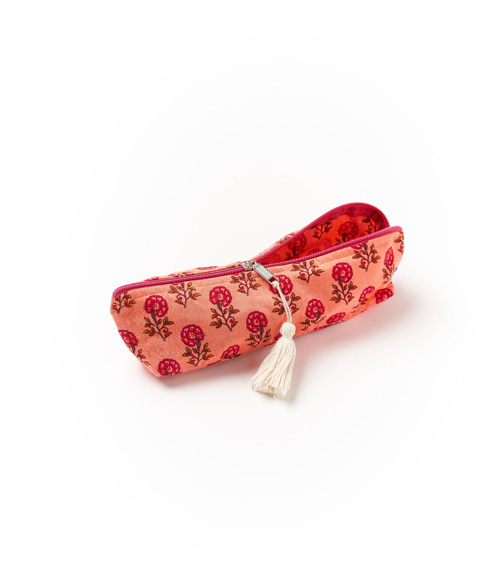 Pakhi Pencil Case Makeup Bag - Assorted Hand Block Print