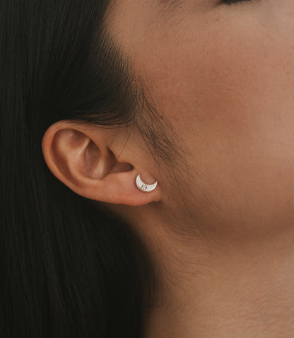 Jivala Crescent Moon Earrings - Sterling Silver Charm
