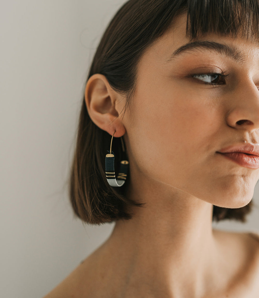 Kaia Hoop Earrings - Blue