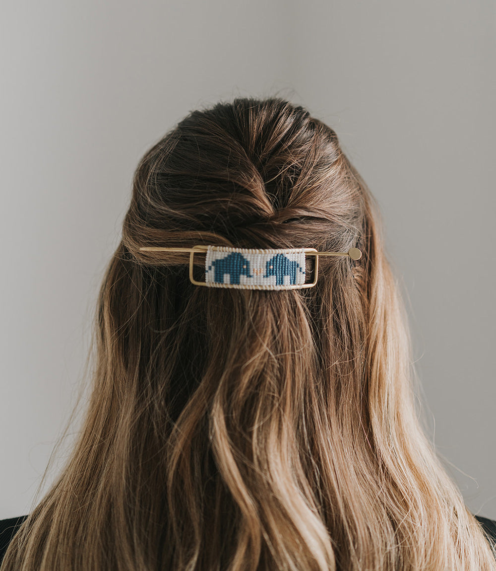Adiya Beaded Elephant Hair Slide with Stick