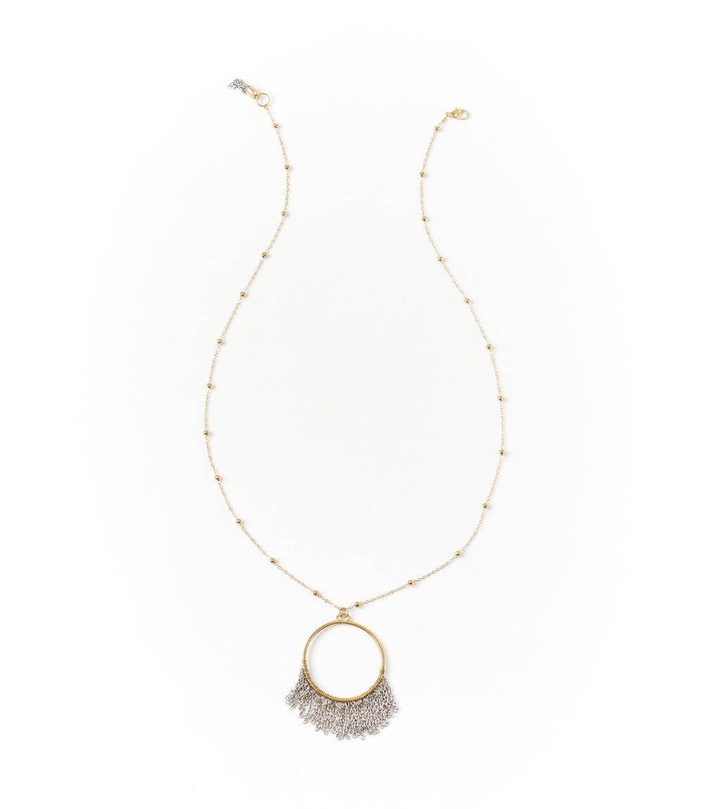 Bhavani Hoop Chain Fringe Drop Necklace