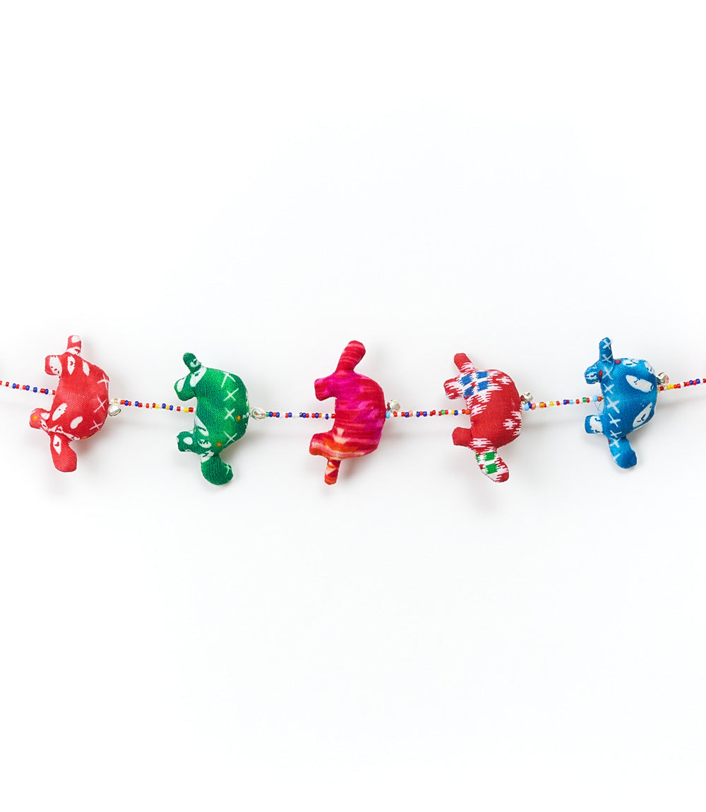 Dulari Turtle Garland Hanging - Upcycled Sari Fabric Decoration