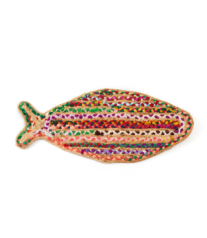 Chindi Rug Fish Pet Food Mat - Assorted, Hand Woven - Matr Boomie Wholesale
