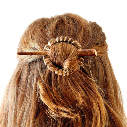 Mango Wood Hair Slide with Stick - Hand Carved - Matr Boomie Wholesale
