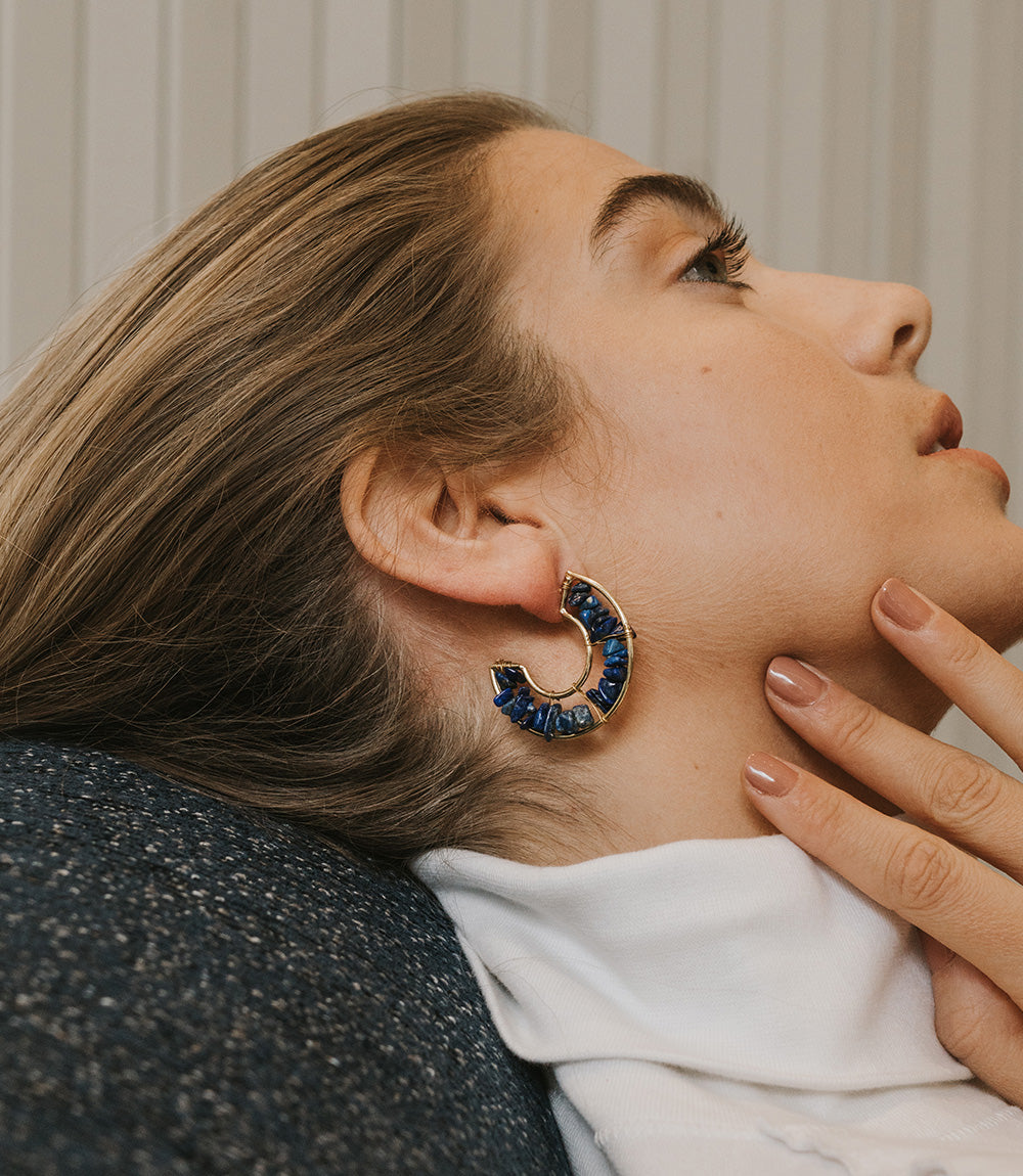 Shamani Sodalite Hoop Earrings