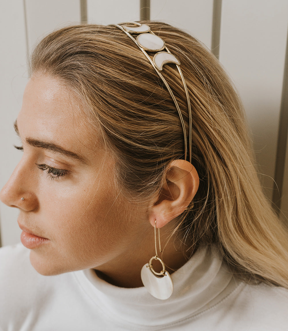 Rajani Moon Phase Headband - Mother of Pearl