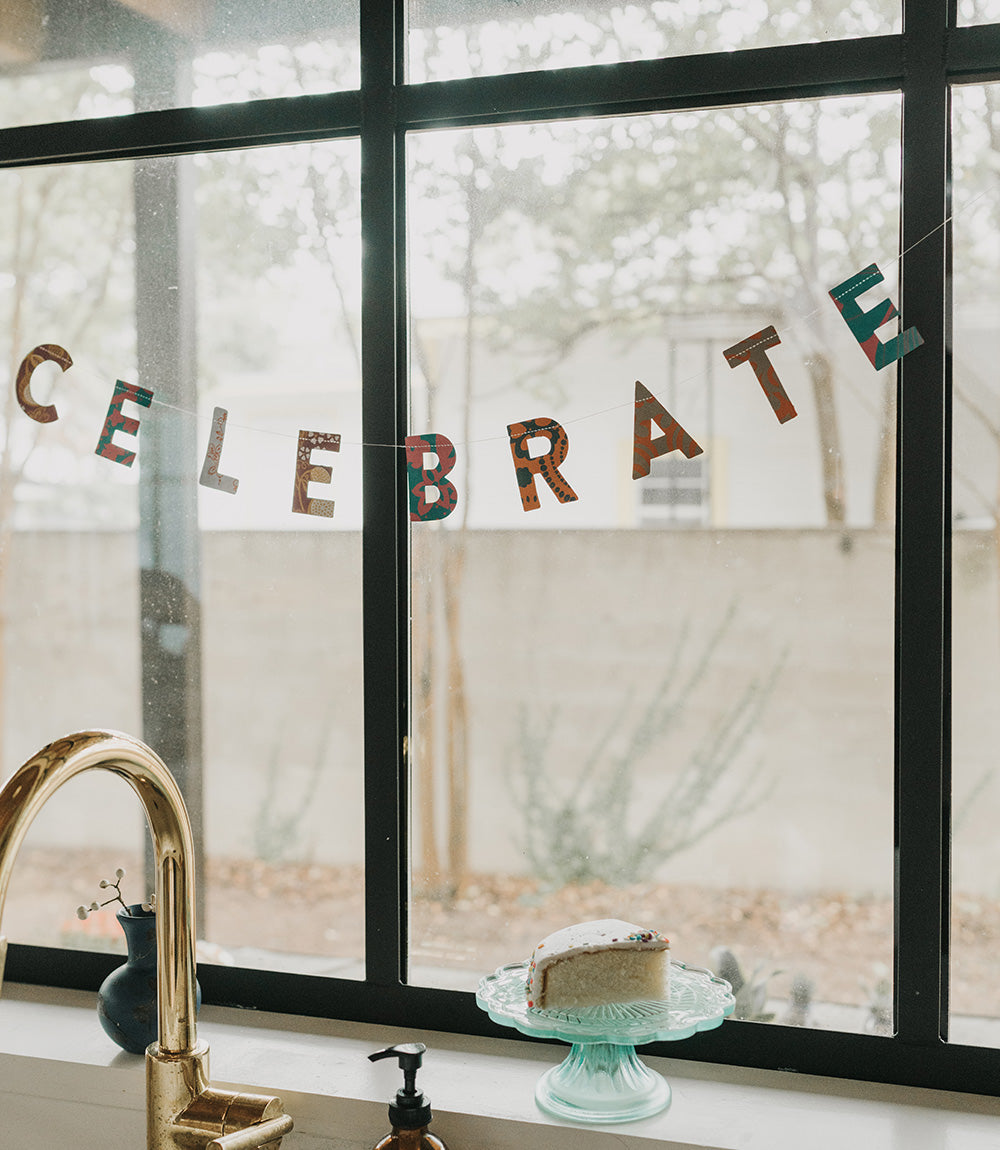 Celebrate Recycled Paper Garland - Eco Friendly Tree-Free Decor