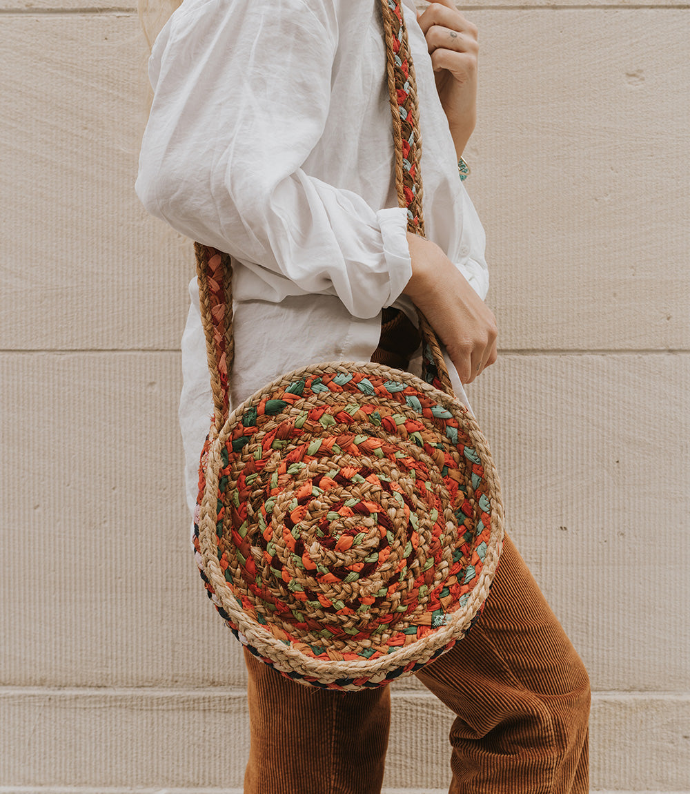 Chindi Multicolor Crossbody Tote Bag - Fair Trade Upcycled