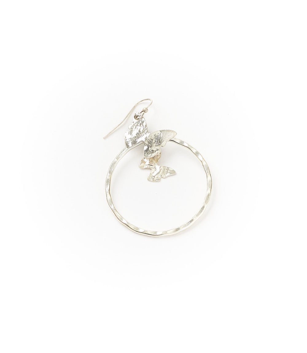 Ishya Butterfly Silver Hoop Earrings