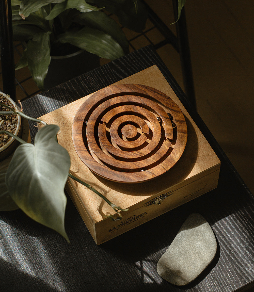 Classic Labyrinth Game - Hand Carved Wood