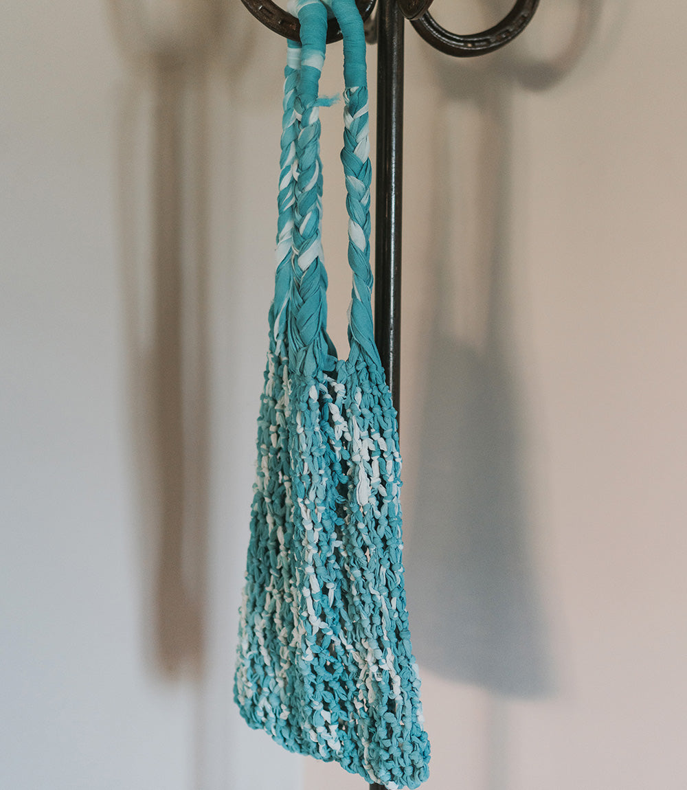 Reusable Fisherman Net Bag - Assorted Upcycled Sari Fabric