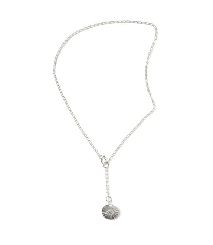 Ruchi Evil Eye Charm Silver Dainty Drop Lariat Necklace - Matr Boomie Wholesale