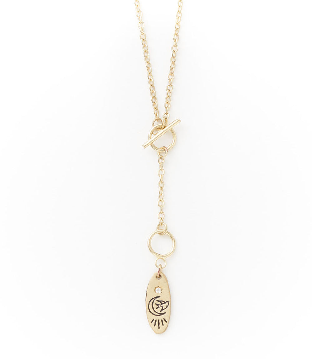 Ruchi Bird Charm Gold Dainty Drop Lariat Necklace