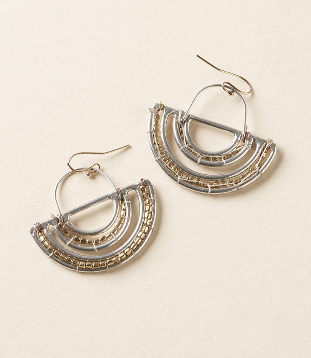 Bhavani Beaded Medallion Drop Earrings