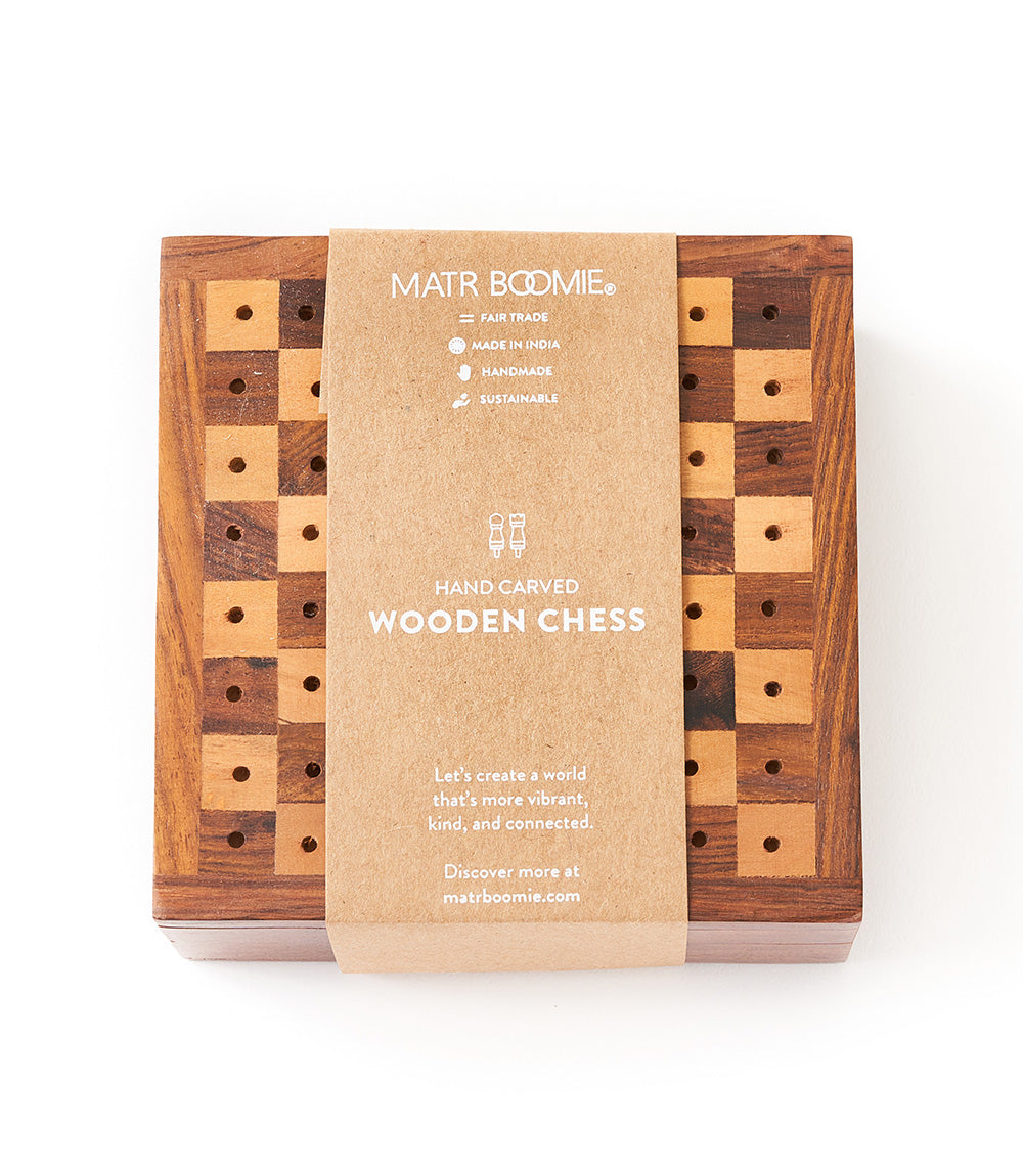 Travel Chess Game - Handcrafted Wood Pegs