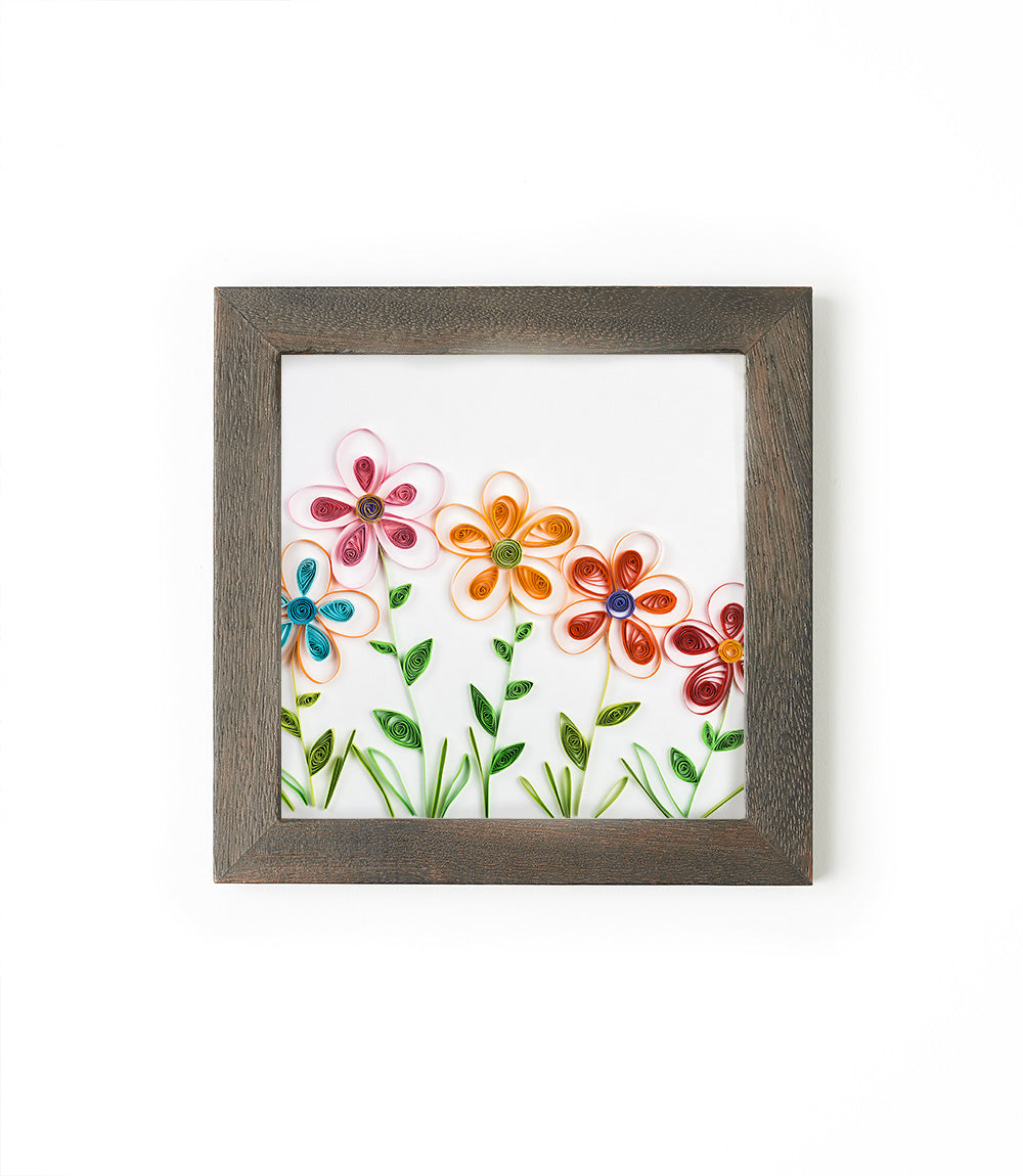 Bimala 6x6 Dark Brown Wood Quilling Card Frame - Fair Trade