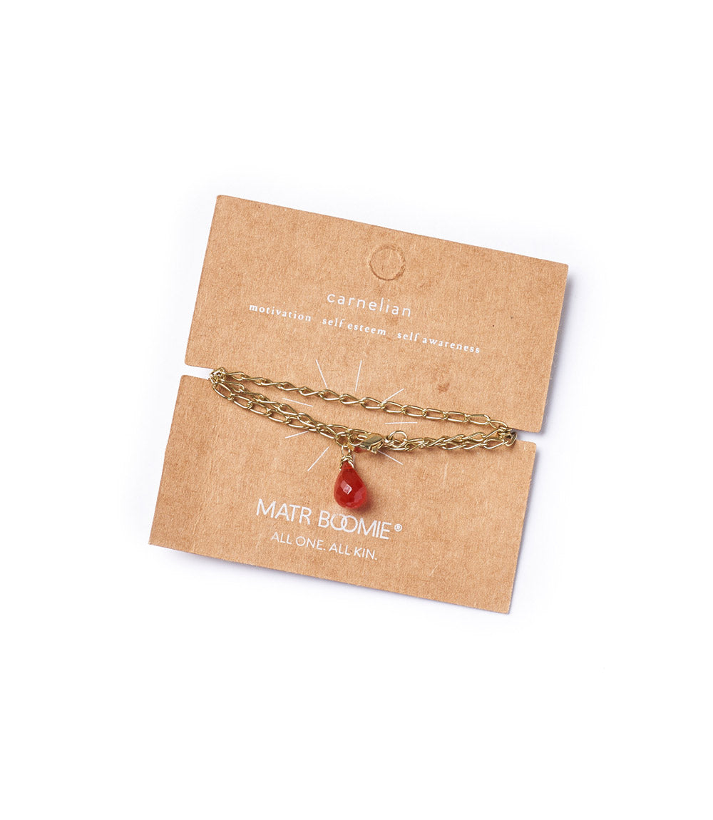 Indali Carnelian Gemstone Drop Necklace - Orange, Semi Precious - Matr Boomie Wholesale