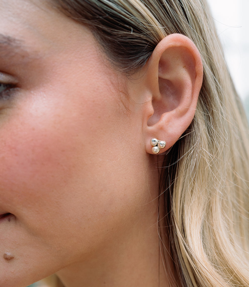 Diya Stud and Hoop Earrings - Set of 2