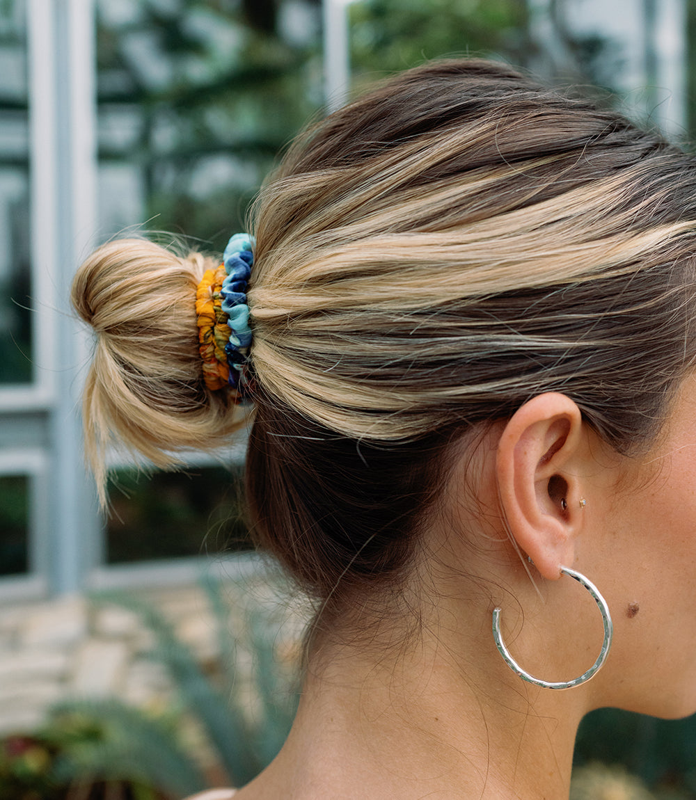 Priya Multi-Use Scrunchie/Bracelet - Set of 3, Assorted Upcycled Sari