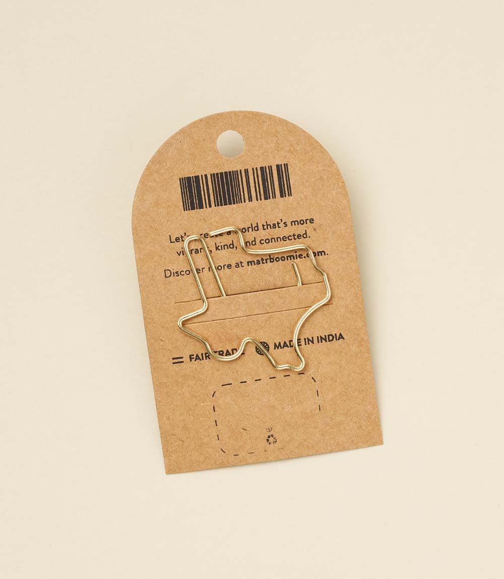 Texas State Wire Bookmark - Gold