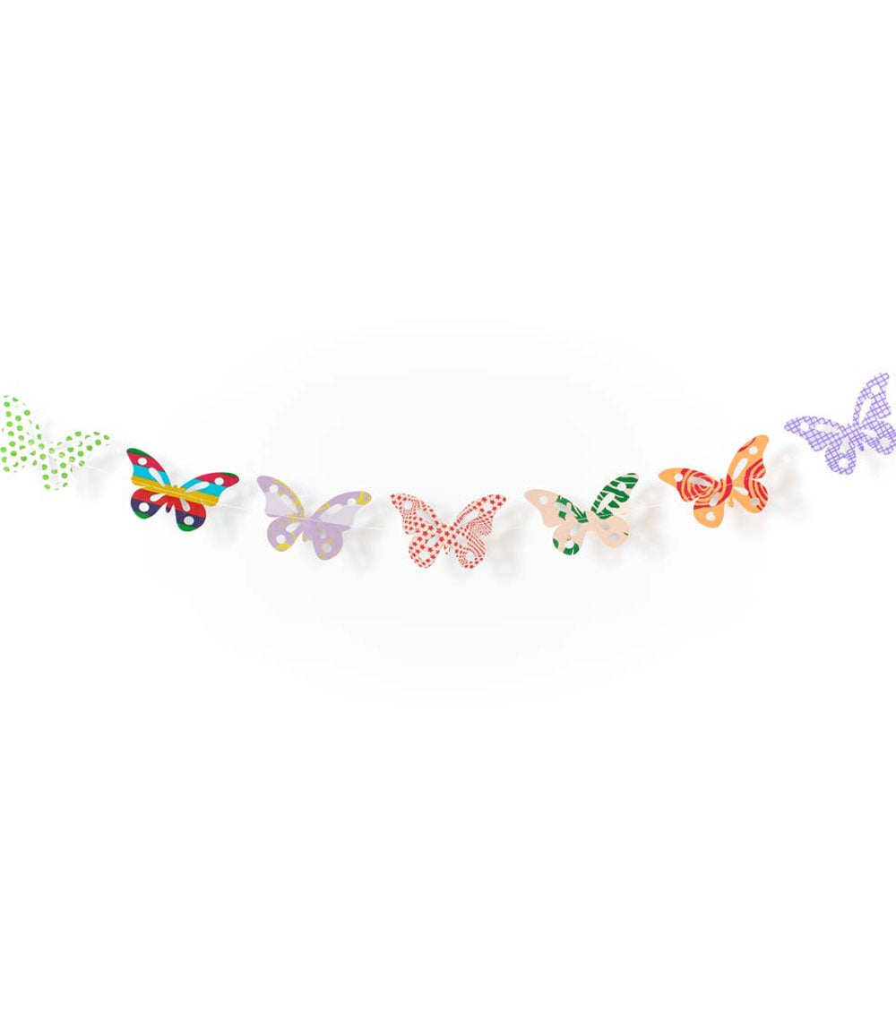 Butterfly Recycled Paper Garland - Assorted Prints