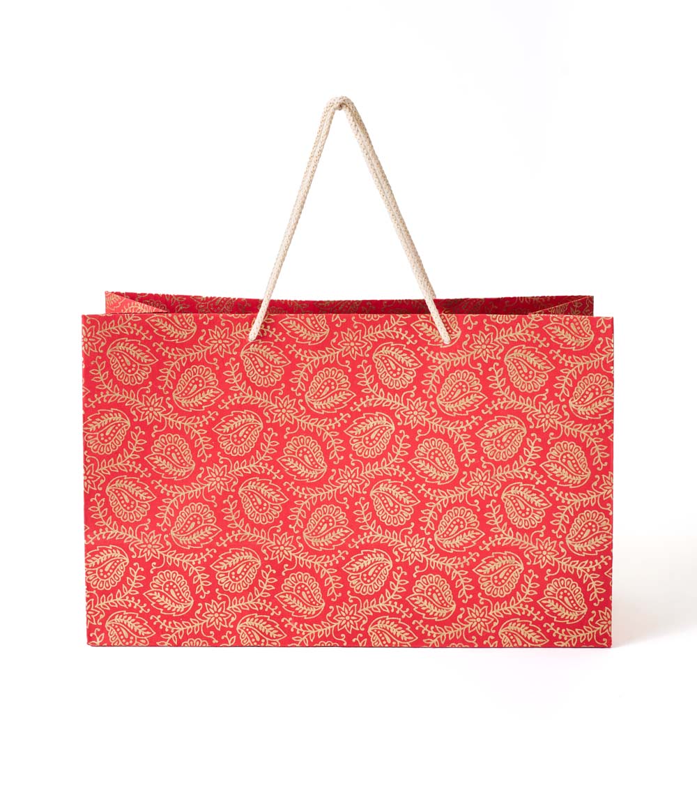 Recycled Paper Wide Holiday Gift Bag 15x6x9.5 - Assorted
