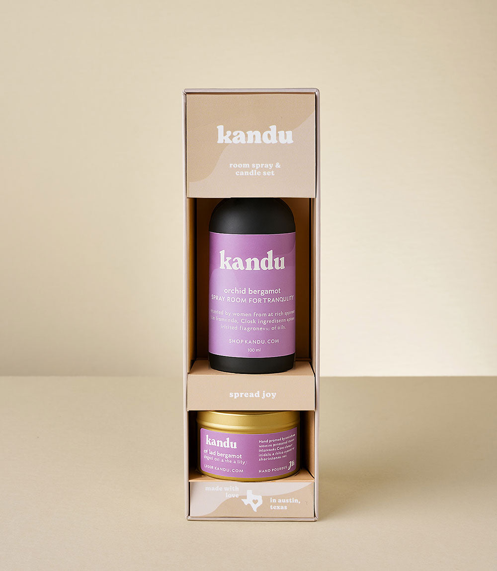 Orchid Bergamot Room Spray and Candle Gift Set