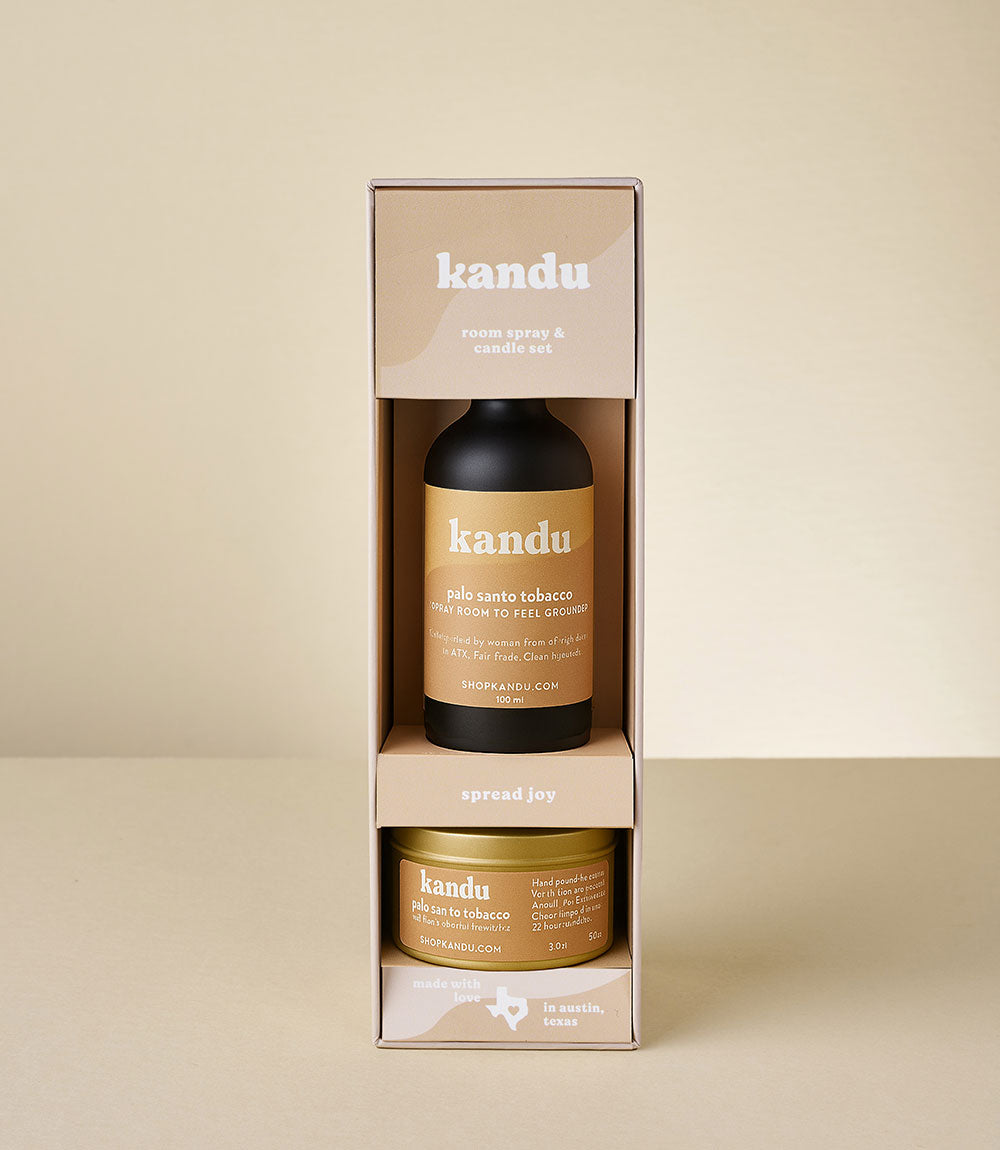 Palo Santo Tobacco Room Spray and Candle Gift Set
