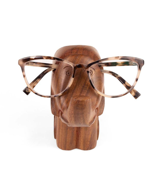 Elephant Eyeglass Holder Stand - Hand Carved Wood