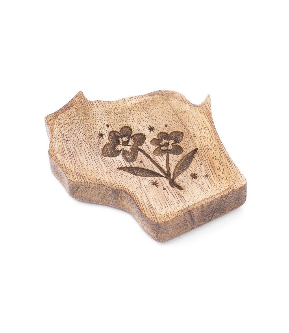 Wisconsin State Violet Trinket Dish - Mango Wood