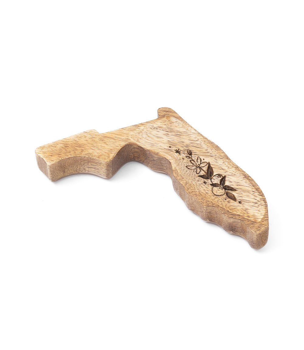 Florida State Orange Blossom Trinket Dish - Mango Wood