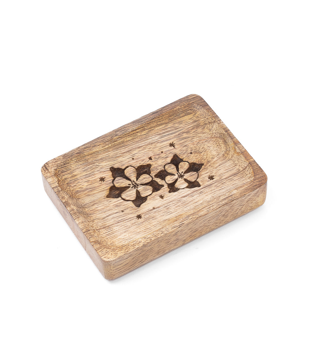 Colorado State Blue Columbine Trinket Dish - Mango Wood