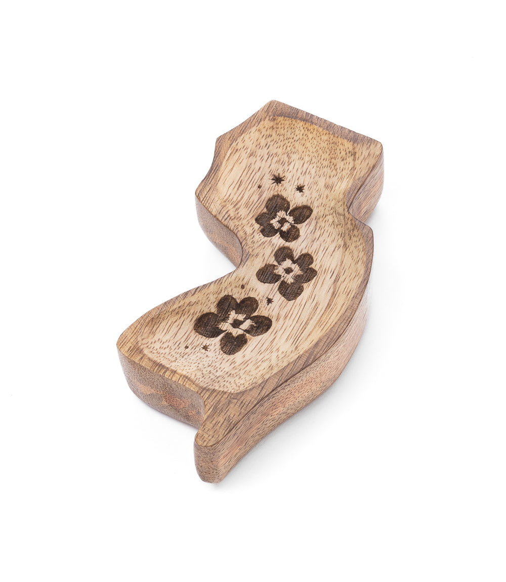 New Jersey State Violet Trinket Dish - Mango Wood