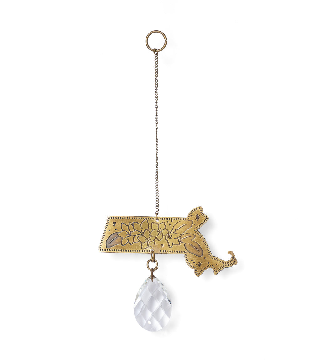 Massachusetts State Mayflower Engraved Suncatcher