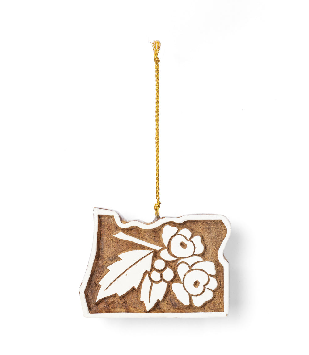 Oregon State Grape Ornament - Hand Carved State Flower