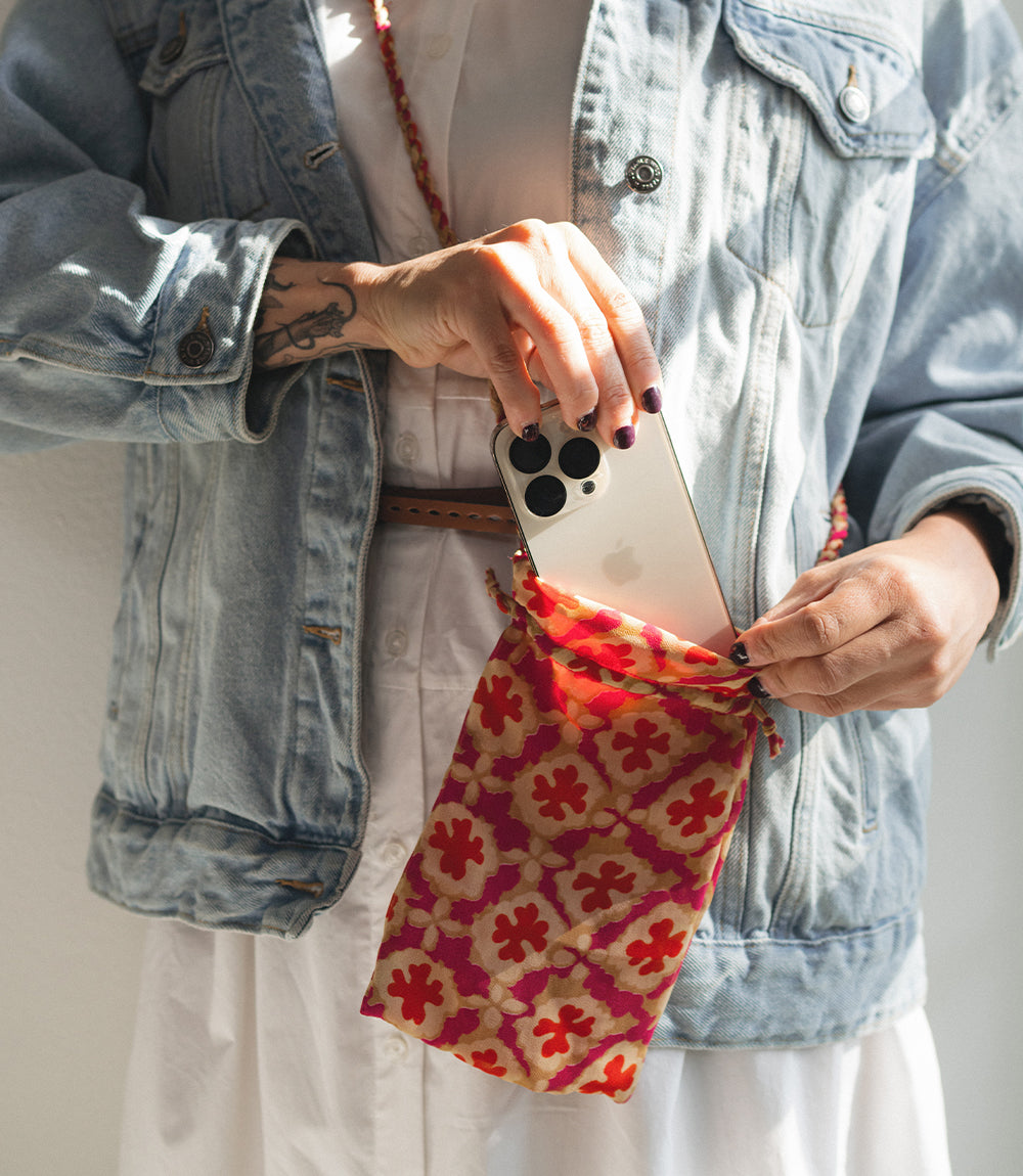 Tokari Drawstring Crossbody Bag - Assorted Upcycled Sari