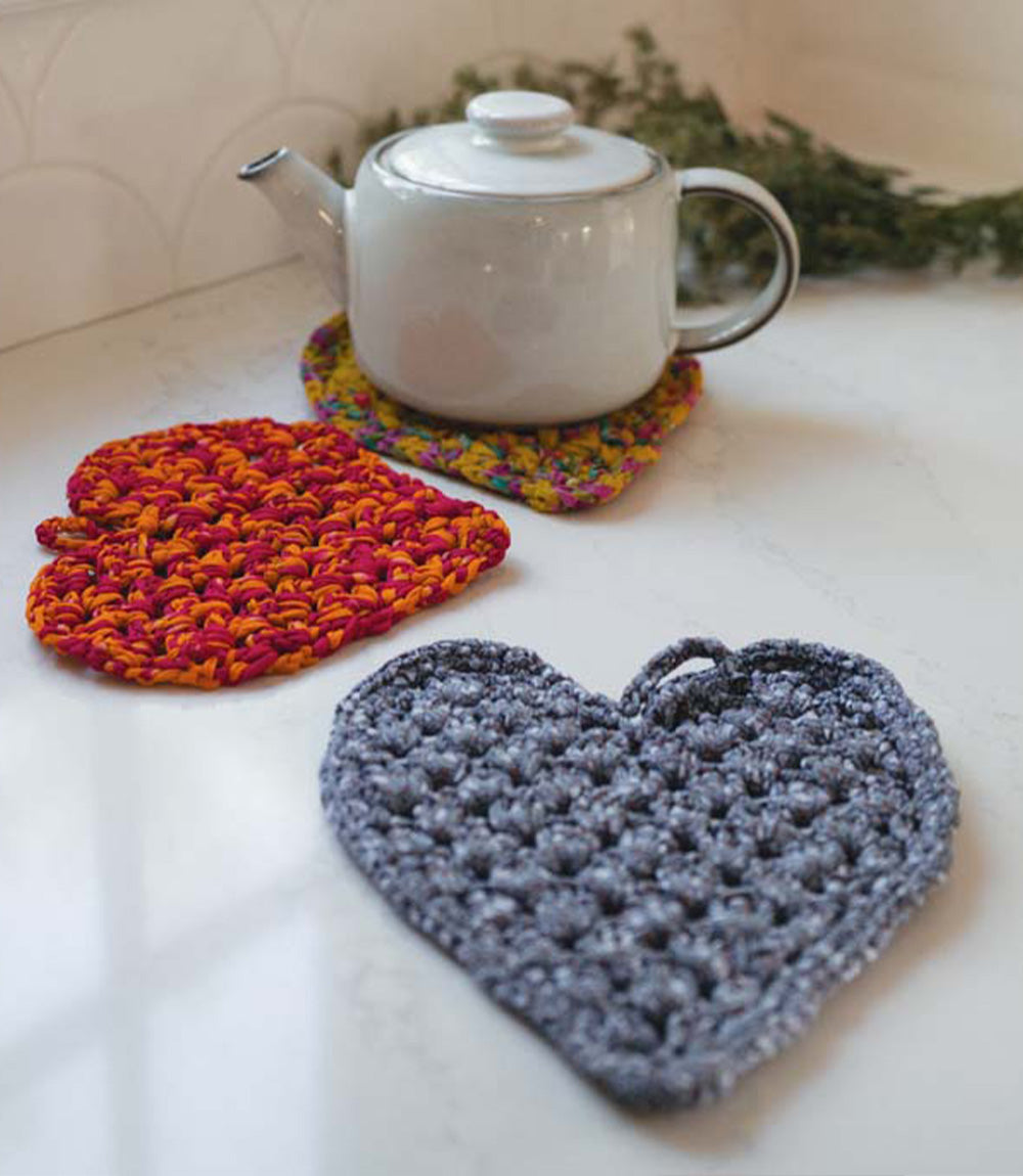 Heart Trivet - Assorted Upcycled Sari