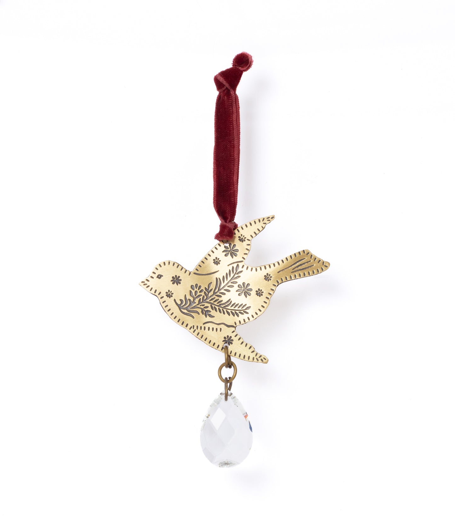 Surya Bird Engraved Brass Ornament