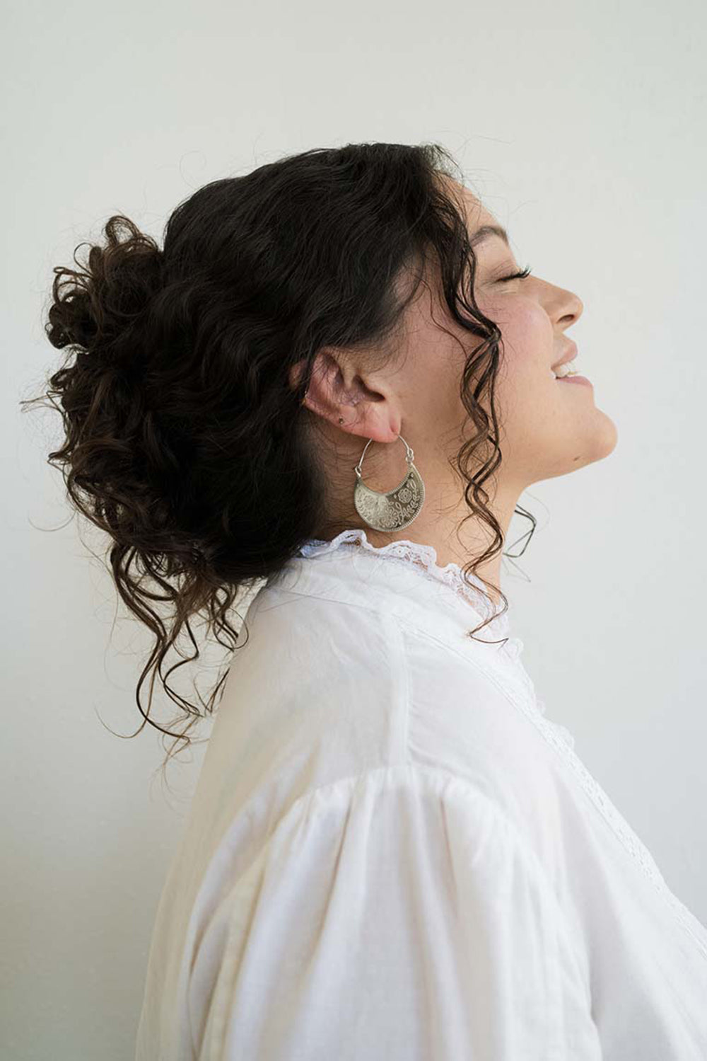Haveli Etched Hoop Earring