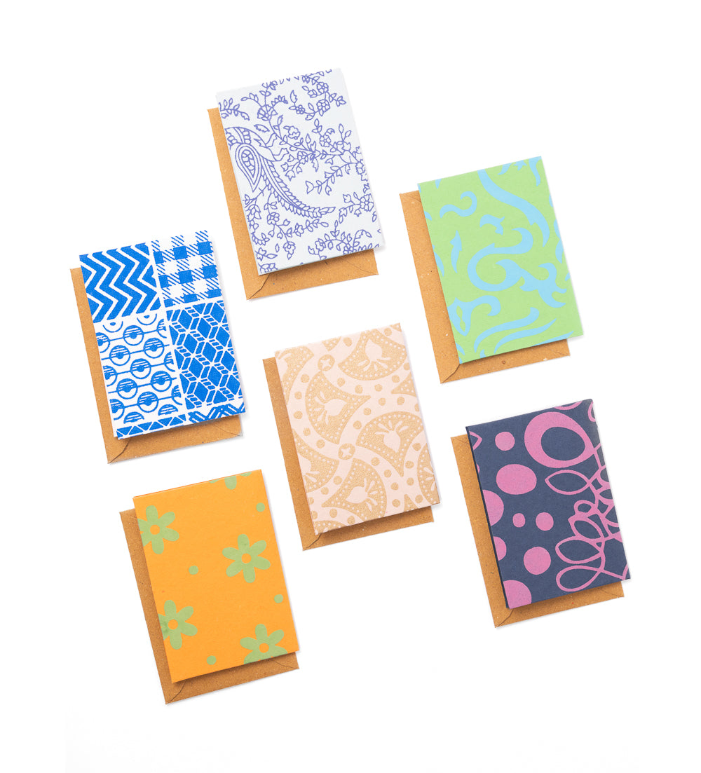 Nikhila 2.75x4 Individually Wrapped Note Cards, Recycled Paper - Assorted