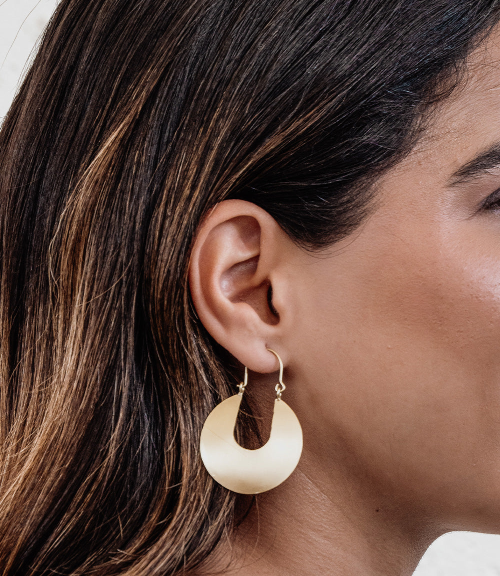 Pratima Cutout Disc Hoop Earrings